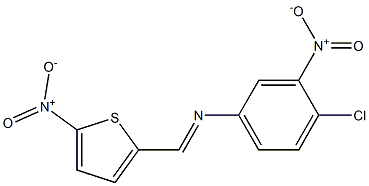 4-chloro-3-nitro-N-[(E)-(5-nitro-2-thienyl)methylidene]aniline Struktur