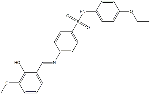 N-(4-ethoxyphenyl)-4-{[(E)-(2-hydroxy-3-methoxyphenyl)methylidene]amino}benzenesulfonamide Struktur