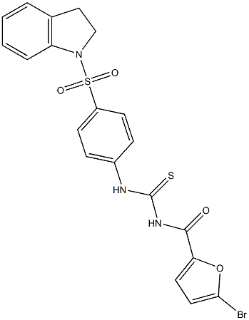 N-(5-bromo-2-furoyl)-N'-[4-(2,3-dihydro-1H-indol-1-ylsulfonyl)phenyl]thiourea Struktur