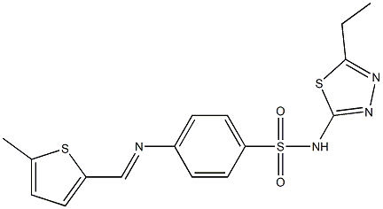 N-(5-ethyl-1,3,4-thiadiazol-2-yl)-4-{[(E)-(5-methyl-2-thienyl)methylidene]amino}benzenesulfonamide Struktur