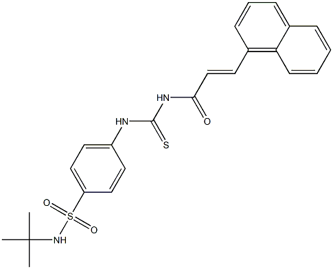 N-(tert-butyl)-4-[({[(E)-3-(1-naphthyl)-2-propenoyl]amino}carbothioyl)amino]benzenesulfonamide Struktur