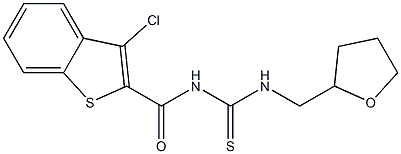 N-[(3-chloro-1-benzothiophen-2-yl)carbonyl]-N'-(tetrahydro-2-furanylmethyl)thiourea Struktur