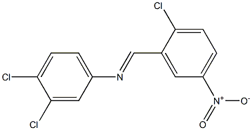 3,4-dichloro-N-[(E)-(2-chloro-5-nitrophenyl)methylidene]aniline Struktur