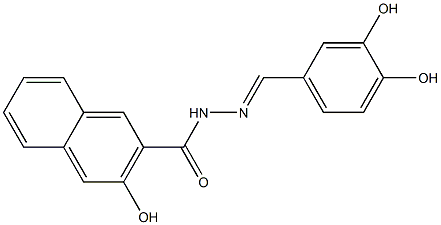 N'-[(E)-(3,4-dihydroxyphenyl)methylidene]-3-hydroxy-2-naphthohydrazide Struktur