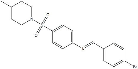 N-[(E)-(4-bromophenyl)methylidene]-N-{4-[(4-methyl-1-piperidinyl)sulfonyl]phenyl}amine Struktur