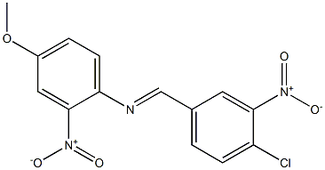 N-[(E)-(4-chloro-3-nitrophenyl)methylidene]-N-(4-methoxy-2-nitrophenyl)amine Struktur