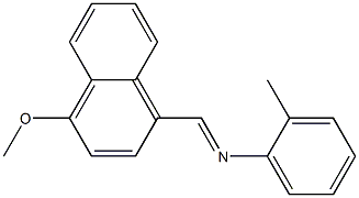 N-[(E)-(4-methoxy-1-naphthyl)methylidene]-N-(2-methylphenyl)amine Struktur