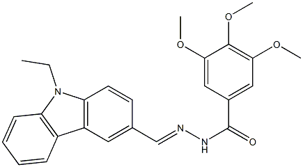 N'-[(E)-(9-ethyl-9H-carbazol-3-yl)methylidene]-3,4,5-trimethoxybenzohydrazide Struktur