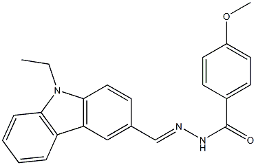 N'-[(E)-(9-ethyl-9H-carbazol-3-yl)methylidene]-4-methoxybenzohydrazide Struktur