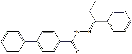 N'-[(E)-1-phenylbutylidene][1,1'-biphenyl]-4-carbohydrazide Struktur