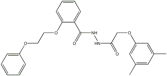 N'-[2-(3,5-dimethylphenoxy)acetyl]-2-(2-phenoxyethoxy)benzohydrazide Struktur