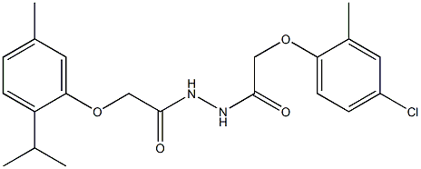 N'-[2-(4-chloro-2-methylphenoxy)acetyl]-2-(2-isopropyl-5-methylphenoxy)acetohydrazide Struktur