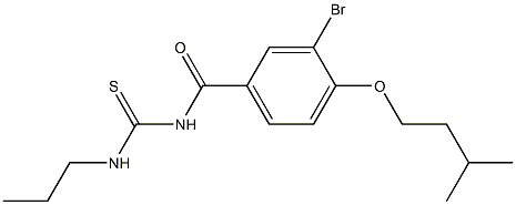 N-[3-bromo-4-(isopentyloxy)benzoyl]-N'-propylthiourea Struktur