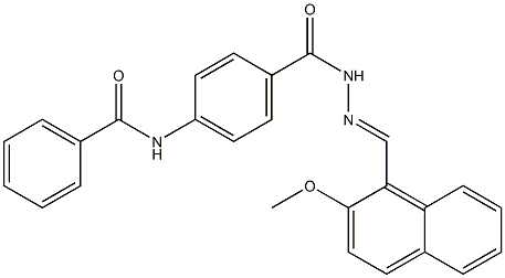 N-[4-({2-[(E)-(2-methoxy-1-naphthyl)methylidene]hydrazino}carbonyl)phenyl]benzamide Struktur