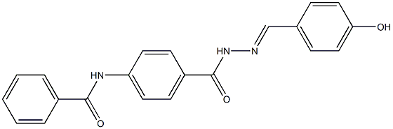 N-[4-({2-[(E)-(4-hydroxyphenyl)methylidene]hydrazino}carbonyl)phenyl]benzamide Struktur