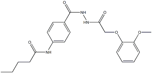 N-[4-({2-[2-(2-methoxyphenoxy)acetyl]hydrazino}carbonyl)phenyl]pentanamide Struktur