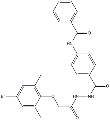 N-[4-({2-[2-(4-bromo-2,6-dimethylphenoxy)acetyl]hydrazino}carbonyl)phenyl]benzamide Struktur