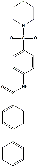 N-[4-(1-piperidinylsulfonyl)phenyl][1,1'-biphenyl]-4-carboxamide Struktur