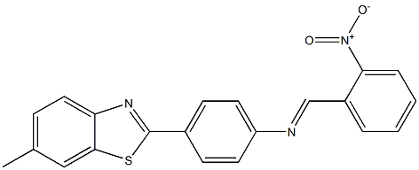 4-(6-methyl-1,3-benzothiazol-2-yl)-N-[(E)-(2-nitrophenyl)methylidene]aniline Struktur