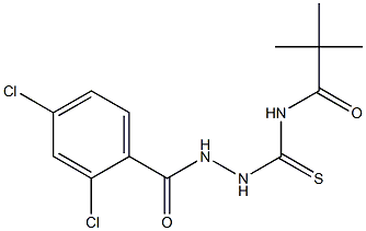 N-{[2-(2,4-dichlorobenzoyl)hydrazino]carbothioyl}-2,2-dimethylpropanamide Struktur