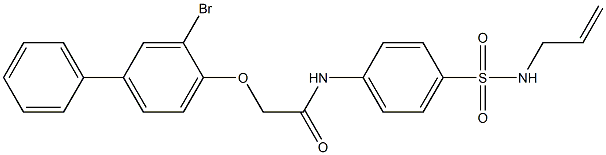 N-{4-[(allylamino)sulfonyl]phenyl}-2-[(3-bromo[1,1'-biphenyl]-4-yl)oxy]acetamide Struktur