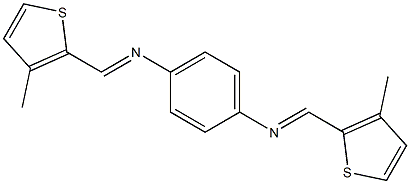 N-[(E)-(3-methyl-2-thienyl)methylidene]-N-(4-{[(E)-(3-methyl-2-thienyl)methylidene]amino}phenyl)amine Struktur