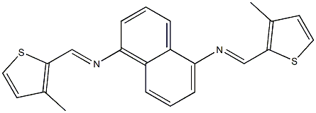 N-[(E)-(3-methyl-2-thienyl)methylidene]-N-(5-{[(E)-(3-methyl-2-thienyl)methylidene]amino}-1-naphthyl)amine Struktur