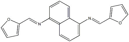 N-[(E)-2-furylmethylidene]-N-(5-{[(E)-2-furylmethylidene]amino}-1-naphthyl)amine Struktur