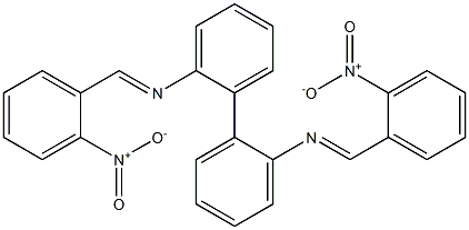 N-[(E)-(2-nitrophenyl)methylidene]-N-(2'-{[(E)-(2-nitrophenyl)methylidene]amino}[1,1'-biphenyl]-2-yl)amine Struktur