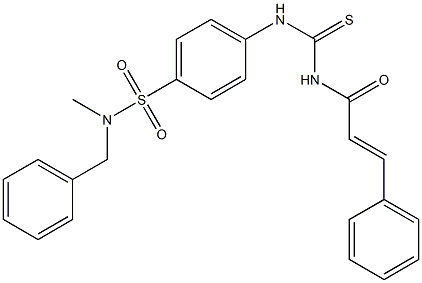 N-benzyl-N-methyl-4-[({[(E)-3-phenyl-2-propenoyl]amino}carbothioyl)amino]benzenesulfonamide Struktur