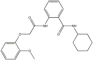 N-cyclohexyl-2-{[2-(2-methoxyphenoxy)acetyl]amino}benzamide Struktur