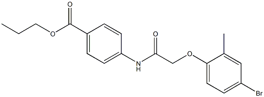 propyl 4-{[2-(4-bromo-2-methylphenoxy)acetyl]amino}benzoate Struktur