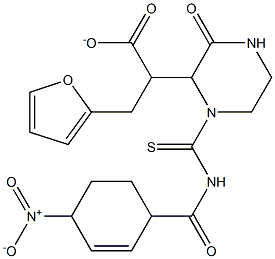 tetrahydro-2-furanylmethyl 2-(1-{[(4-nitrobenzoyl)amino]carbothioyl}-3-oxo-2-piperazinyl)acetate Struktur