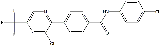 N-(4-chlorophenyl)-4-[3-chloro-5-(trifluoromethyl)-2-pyridinyl]benzenecarboxamide Struktur