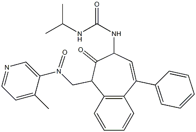 N-(2,5-diaza-2-(2-(2-methylphenyl)-2-oxoethyl)-3-oxo-6-phenylbicyclo[5.4.0]undeca-1(7),5,8,10-tetraen-4-yl)(isopropylamino)formamide Struktur