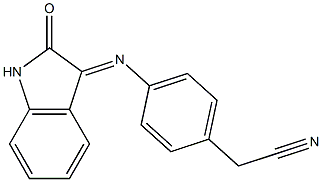 2-{4-[(2-oxo-1,2-dihydro-3H-indol-3-yliden)amino]phenyl}acetonitrile Struktur