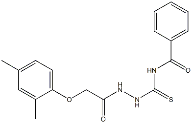 N-({2-[2-(2,4-dimethylphenoxy)acetyl]hydrazino}carbothioyl)benzenecarboxamide Struktur