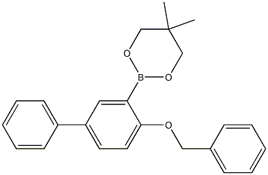 2-(4-Benzyloxybiphenyl-3-yl)-5,5-dimethyl-1,3,2-dioxaborinane Struktur