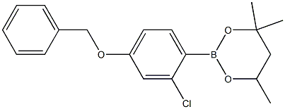 2-(4-Benzyloxy-2-chlorophenyl)-4,4,6-trimethyl-1,3,2-dioxaborinane Struktur