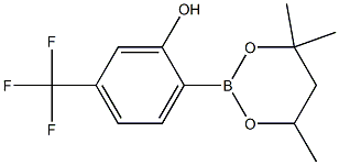 5-(Trifluoromethyl)-2-(4,4,6-trimethyl-1,3,2-dioxaborinan-2-yl)phenol Struktur