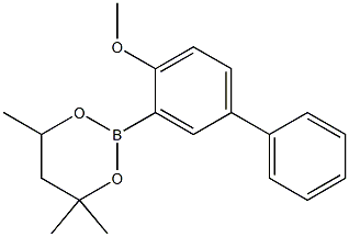 2-(4-Methoxybiphenyl-3-yl)-4,4,6-trimethyl-1,3,2-dioxaborinane Struktur