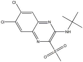 6,7-Dichloro-2-methylsulfonyl-3-N-tert-butylaminoquinoxaline Struktur