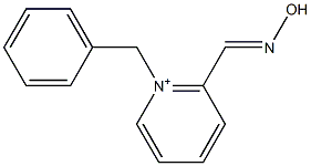 2-(Hydroxyiminomethyl)-1-(phenylmethyl)pyridinium Struktur