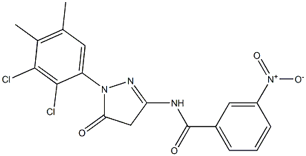 1-(2,3-Dichloro-4,5-dimethylphenyl)-3-(3-nitrobenzoylamino)-5(4H)-pyrazolone Struktur