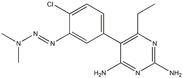 5-(3-Dimethylaminoazo-4-chlorophenyl)-6-ethylpyrimidine-2,4-diamine Struktur