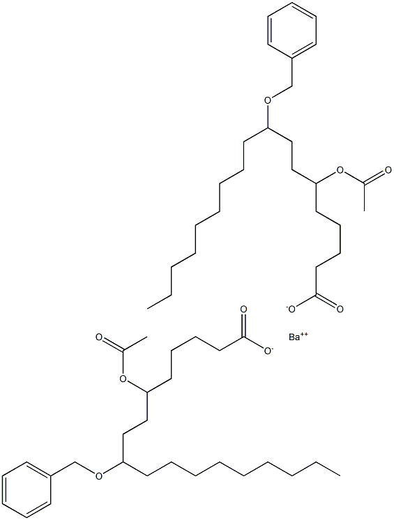 Bis(9-benzyloxy-6-acetyloxystearic acid)barium salt Struktur