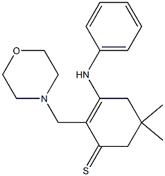 2-(Morpholinomethyl)-3-phenylamino-5,5-dimethyl-2-cyclohexene-1-thione Struktur