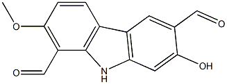 7-Hydroxy-2-methoxy-9H-carbazole-1,6-dicarbaldehyde Struktur