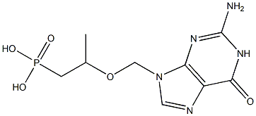 2-[[(2-Amino-1,9-dihydro-6-oxo-6H-purin)-9-yl]methoxy]propylphosphonic acid Struktur