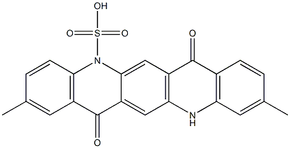 5,7,12,14-Tetrahydro-2,10-dimethyl-7,14-dioxoquino[2,3-b]acridine-5-sulfonic acid Struktur